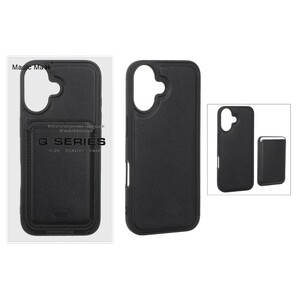 قاب اورجینال HDD چرمی Magsafe با ست جاکارتی مگنتی Apple iPhone 16 - مشکی (پک دار) - MPS