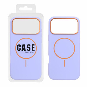 قاب سیلیکونی پاک کنی اورجینال درجه یک MagSafe لنز فلزی Apple iPhone 17 Pro Max - بنفش روشن (پک دار) - MPS