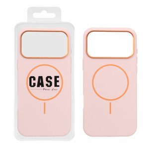 قاب سیلیکونی پاک کنی اورجینال درجه یک MagSafe لنز فلزی Apple iPhone 17 Pro Max - صورتی چرک (پک دار) - MPS