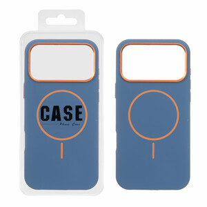 قاب سیلیکونی پاک کنی اورجینال درجه یک MagSafe لنز فلزی Apple iPhone 17 Pro Max - آبی تیره (پک دار) - MPS