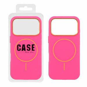 قاب سیلیکونی پاک کنی اورجینال درجه یک MagSafe لنز فلزی Apple iPhone 17 Pro - صورتی فانتزی (پک دار) - MPS