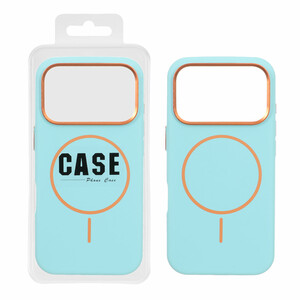 قاب سیلیکونی پاک کنی اورجینال درجه یک MagSafe لنز فلزی Apple iPhone 17 Pro - سبزآبی (پک دار) - MPS