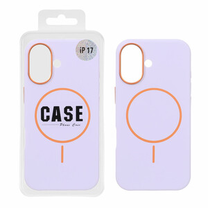 قاب سیلیکونی پاک کنی اورجینال درجه یک MagSafe لنز فلزی Apple iPhone 17 - یاسی (پک دار) - MPS