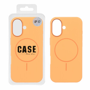 قاب سیلیکونی پاک کنی اورجینال درجه یک MagSafe لنز فلزی Apple iPhone 17 - نارنجی (پک دار) - MPS