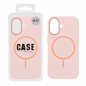 قاب سیلیکونی پاک کنی اورجینال درجه یک MagSafe لنز فلزی Apple iPhone 17 - صورتی چرک (پک دار) - MPS