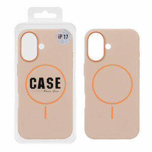 قاب سیلیکونی پاک کنی اورجینال درجه یک MagSafe لنز فلزی Apple iPhone 17 - صحرایی (پک دار) - MPS