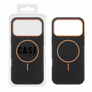 قاب سیلیکونی پاک کنی اورجینال درجه یک MagSafe لنز فلزی Apple iPhone 17 Pro Max - مشکی (پک دار) - MPS