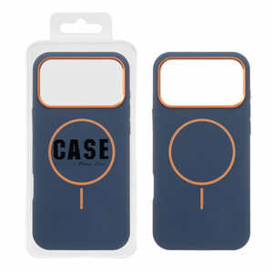 قاب سیلیکونی پاک کنی اورجینال درجه یک MagSafe لنز فلزی Apple iPhone 17 Pro Max - سرمه ای (پک دار) - MPS