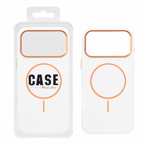 قاب سیلیکونی پاک کنی اورجینال درجه یک MagSafe لنز فلزی Apple iPhone 17 Pro Max - سفید (پک دار) - MPS