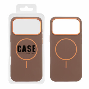 قاب سیلیکونی پاک کنی اورجینال درجه یک MagSafe لنز فلزی Apple iPhone 17 Pro Max - قهوه ای (پک دار) - MPS