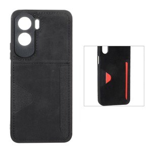 قاب جیر دوخت دار جاکارتی محافظ لنزدار Honor 90 Lite - مشکی