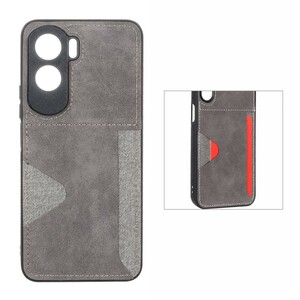 قاب جیر دوخت دار جاکارتی محافظ لنزدار Honor 90 Lite - خاکستری