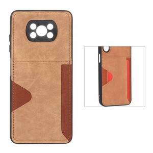 قاب جیر دوخت دار جاکارتی محافظ لنزدار Xiaomi Poco X3 / Poco X3 Pro / Poco X3 NFC - قهوه ای