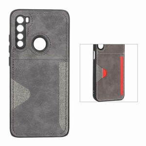 قاب جیر دوخت دار جاکارتی محافظ لنزدار Xiaomi Redmi Note 8 - خاکستری