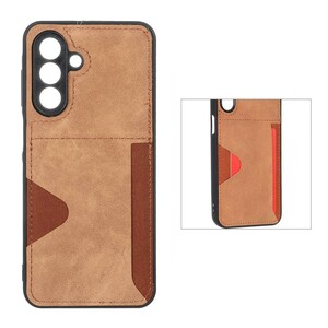 قاب جیر دوخت دار جاکارتی محافظ لنزدار Samsung Galaxy A26 - قهوه ای