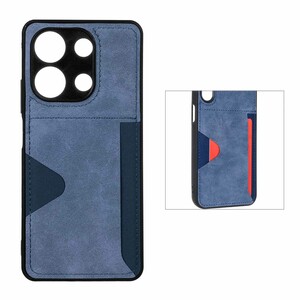 قاب جیر دوخت دار جاکارتی محافظ لنزدار Xiaomi Redmi Note 13 4G - سرمه ای