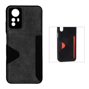 قاب جیر دوخت دار جاکارتی محافظ لنزدار Xiaomi Redmi Note 12S - مشکی