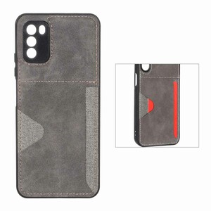 قاب جیر دوخت دار جاکارتی محافظ لنزدار Xiaomi Poco M3 - خاکستری