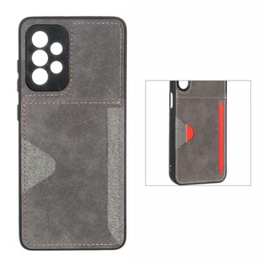 قاب جیر دوخت دار جاکارتی محافظ لنزدار Samsung Galaxy A52 / A52s - خاکستری