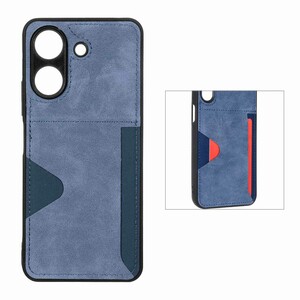 قاب جیر دوخت دار جاکارتی محافظ لنزدار Xiaomi Redmi 13C / Poco C65 - سرمه ای