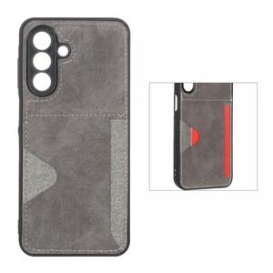 قاب جیر دوخت دار جاکارتی محافظ لنزدار Samsung Galaxy A26 - خاکستری