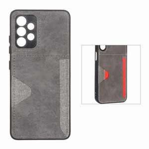 قاب جیر دوخت دار جاکارتی محافظ لنزدار Samsung Galaxy A32 4G - خاکستری