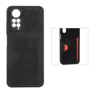 قاب جیر دوخت دار جاکارتی محافظ لنزدار Xiaomi Redmi Note 11 4G / Redmi Note 11S - مشکی