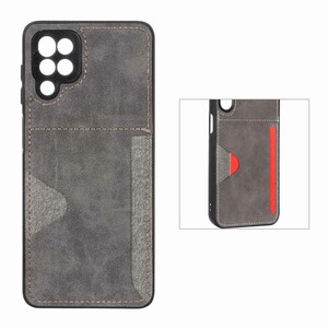 قاب جیر دوخت دار جاکارتی محافظ لنزدار Samsung Galaxy A12 / M12 / F12 - خاکستری