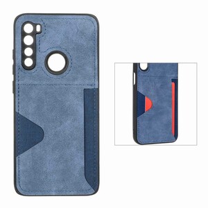 قاب جیر دوخت دار جاکارتی محافظ لنزدار Xiaomi Redmi Note 8 - سرمه ای