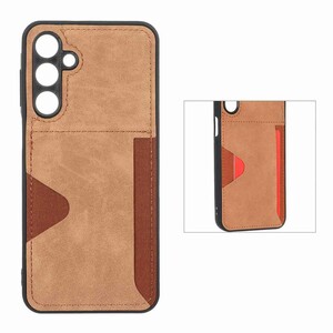 قاب جیر دوخت دار جاکارتی محافظ لنزدار Samsung Galaxy A16 - قهوه ای