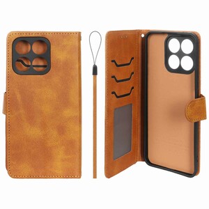 کیف موبایل مگنتی درجه یک داخل خز MNC Plus مدل Honor X8a - عسلی