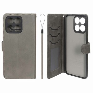 کیف موبایل مگنتی درجه یک داخل خز MNC Plus مدل Honor X8a - خاکستری