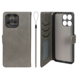 کیف موبایل مگنتی درجه یک داخل خز MNC Plus مدل Honor X6a - خاکستری