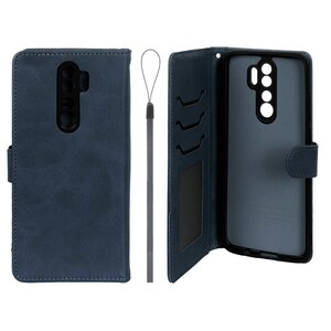 کیف موبایل مگنتی درجه یک داخل خز MNC Plus مدل Xiaomi Redmi Note 8 Pro - سرمه ای