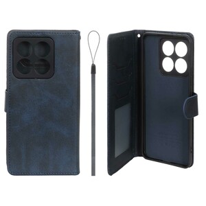 کیف موبایل مگنتی درجه یک داخل خز MNC Plus مدل Xiaomi Mi 14T - سرمه ای