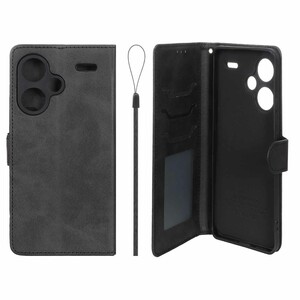 کیف موبایل مگنتی درجه یک داخل خز MNC Plus مدل Xiaomi Redmi Note 13 Pro Plus 5G - مشکی