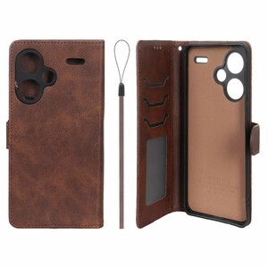 کیف موبایل مگنتی درجه یک داخل خز MNC Plus مدل Xiaomi Redmi Note 13 Pro Plus 5G - قهوه ای