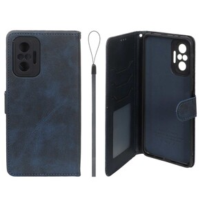 کیف موبایل مگنتی درجه یک داخل خز MNC Plus مدل Xiaomi Redmi Note 10 Pro 4G / Redmi Note 10 Pro Max - سرمه ای