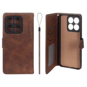 کیف موبایل مگنتی درجه یک داخل خز MNC Plus مدل Xiaomi Mi 14T - قهوه ای