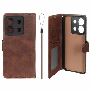 کیف موبایل مگنتی درجه یک داخل خز MNC Plus مدل Xiaomi Redmi Note 13 Pro 5G / Poco X6 5G - قهوه ای