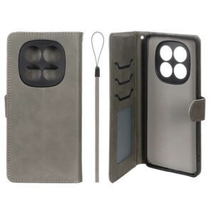 کیف موبایل مگنتی درجه یک داخل خز MNC Plus مدل Xiaomi Redmi Note 14 Pro 4G - خاکستری
