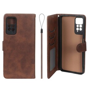 کیف موبایل مگنتی درجه یک داخل خز MNC Plus مدل Xiaomi Redmi Note 12 Pro 4G / Redmi Note 11 Pro - قهوه ای