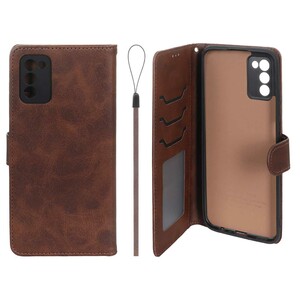 کیف موبایل مگنتی درجه یک داخل خز MNC Plus مدل Samsung Galaxy A03s / A02s - قهوه ای