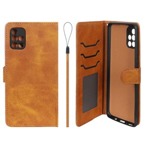 کیف موبایل مگنتی درجه یک داخل خز MNC Plus مدل Samsung Galaxy A71 - عسلی