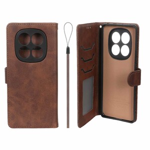 کیف موبایل مگنتی درجه یک داخل خز MNC Plus مدل Xiaomi Redmi Note 14 Pro 4G - قهوه ای