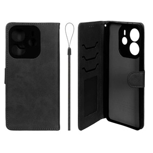 کیف موبایل مگنتی درجه یک داخل خز MNC Plus مدل Xiaomi Redmi Note 14 4G - مشکی