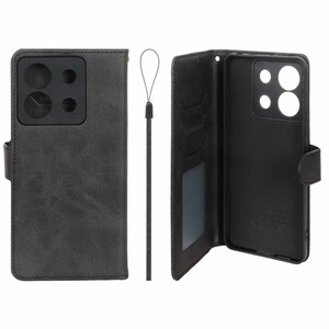 کیف موبایل مگنتی درجه یک داخل خز MNC Plus مدل Xiaomi Redmi Note 13 Pro 5G / Poco X6 5G - مشکی