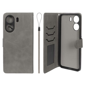 کیف موبایل مگنتی درجه یک داخل خز MNC Plus مدل Xiaomi Redmi 13C / Poco C65 - خاکستری