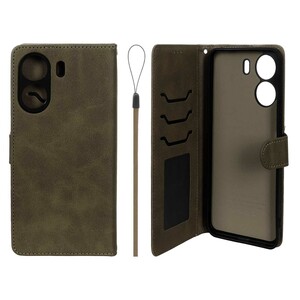 کیف موبایل مگنتی درجه یک داخل خز MNC Plus مدل Xiaomi Redmi 13C / Poco C65 - سبز زیتونی