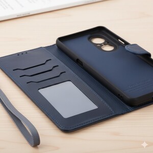 کیف موبایل مگنتی درجه یک داخل خز MNC Plus مدل Xiaomi Redmi Note 8 - سرمه ای